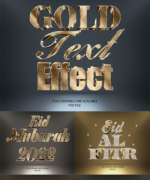 Gold Psd textual content material impression set vol 580