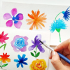 Acrylic painting for freshmen: Free florals-step by step, great simple!