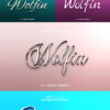 Wolfin textual content material influence mockup textual content material premium psd