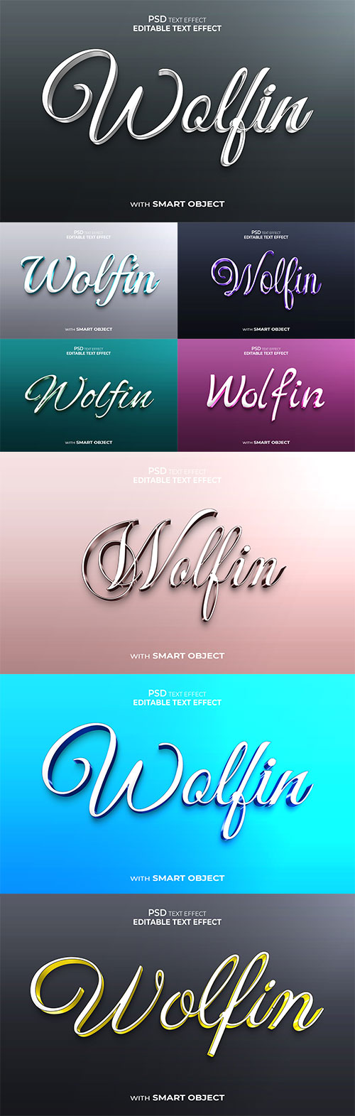 Wolfin textual content material influence mockup textual content material premium psd