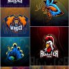 Mascot emblem design set premium vector vol 42