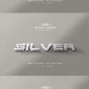 3d silver textual content material trend impression premium psd