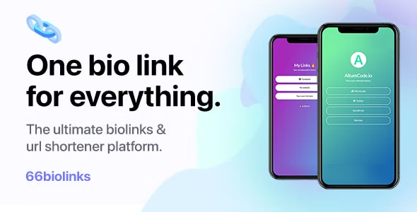 66biolinks v20.0.0 – Bio Hyperlinks, URL Shortener & QR Codes Generator (SAAS)