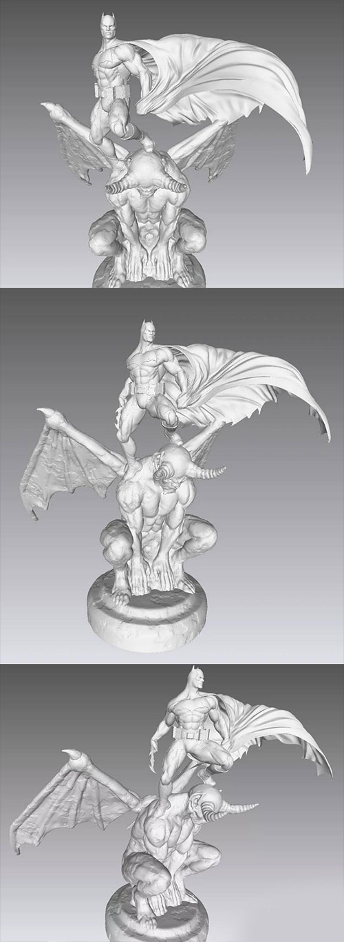 3D Print Fashions Batman on Gargoyle