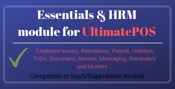 Necessities & HRM (Human useful resource administration) Module for UltimatePOS v3.3