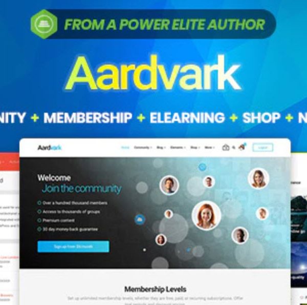 Aardvark v4.39.7 BuddyPress, Membership & Group Theme