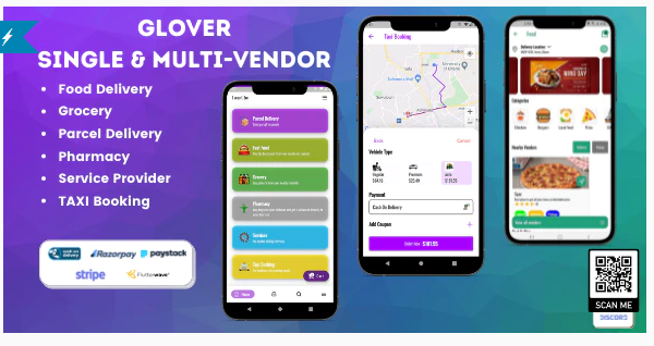 [Fuodz] Glover v1.5.8 – Grocery, Meals, Pharmacy Courier & Service Supplier + Backend + Driver & Vendor app