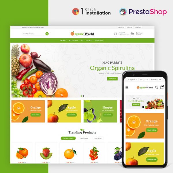 Natural World Meals And Grocery Retailer Shopify Theme ##